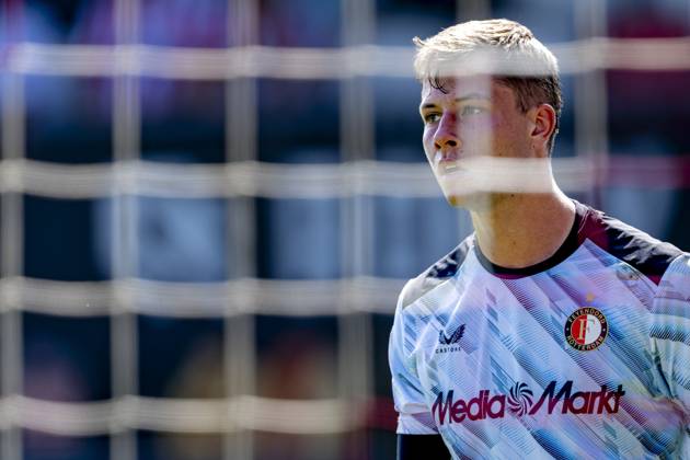 ROTTERDAM SC Feyenoord Rotterdam goalkeeper Tjark Ernst during the Vriendenloterij Eredivisie match between Sparta and Feyenoord at Stadion Het Kasteel on August 9, 2026, in Rotterdam, the Netherlands. Photo by DeFodi Images