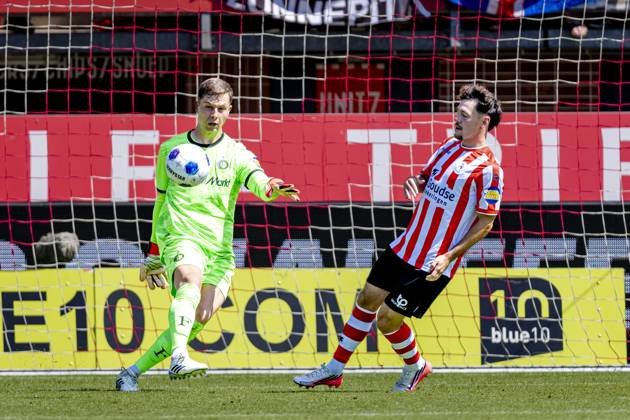 ROTTERDAM SC Feyenoord Rotterdam goalkeeper Tjark Ernst during the Vriendenloterij Eredivisie match between Sparta and Feyenoord at Stadion Het Kasteel on August 9, 2026, in Rotterdam, the Netherlands. Photo by DeFodi Images