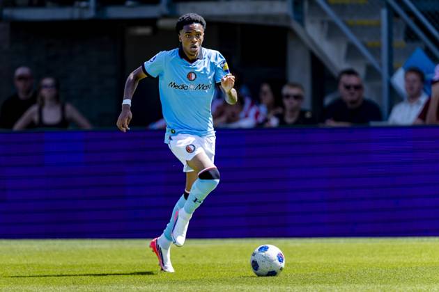 ROTTERDAM SC Feyenoord Rotterdam forward Jivayno Zinhagel during the Vriendenloterij Eredivisie match between Sparta and Feyenoord at Stadion Het Kasteel on August 9, 2026, in Rotterdam, the Netherlands. Photo by DeFodi Images