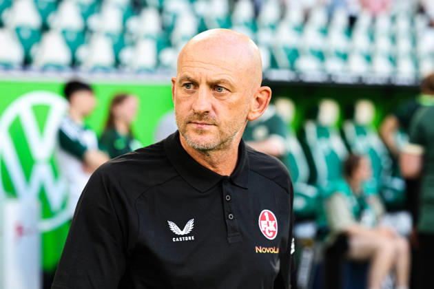 Coach Torsten Lieberknecht, 1. FC Kaiserslautern, 2026–2027 Bundesliga season, VfL Wolfsburg vs. 1. FC Kaiserslautern at the Volkswagen Arena in Wolfsburg; soccer, man, men, Germany, August 8, 2026