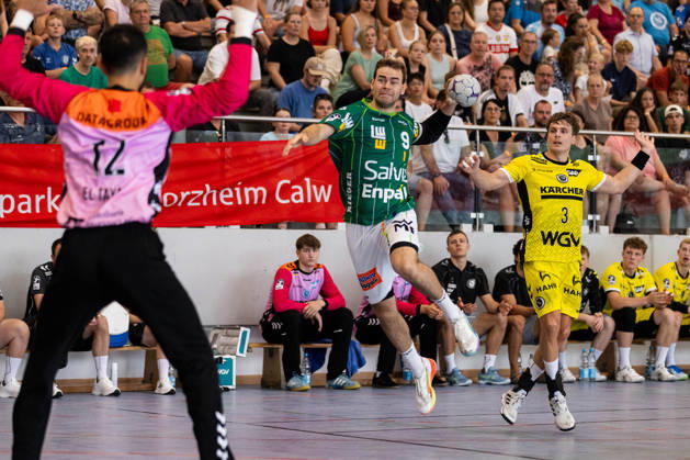 Max BENEKE, FRISCH AUF Goeppingen, scores a goal on August 9, action, shot on goal, GER, FRISCH AUF Goeppingen vs. TVB Stuttgart, handball, preseason, tournament, S Cup Altensteig, final, 2026–2027 season, August 9, 2026, GER, FRISCH AUF Goeppingen vs. TVB Stuttgart, handball, preseason, tournament, S Cup Altensteig, final, 2026–2027 season, August 9, 2026, Altensteig Copyright: xEibnerxPressefoto OliverxSchmidtx EP_OST