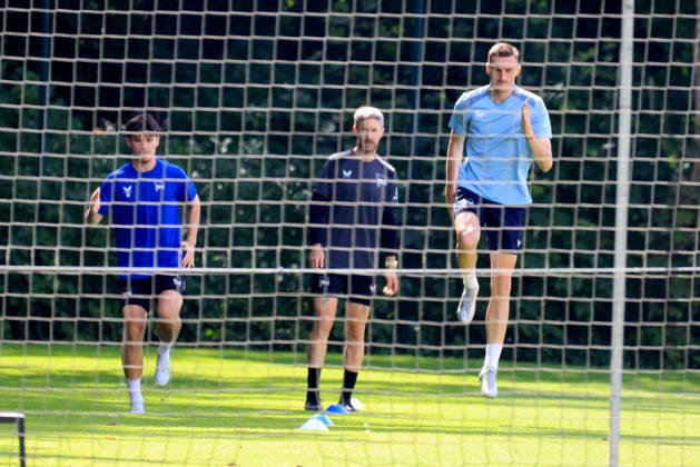 August 10, 2026, Germany, Soccer, 2. Bundesliga, 2026–2027 Season, Sportforum, Hertha BSC, Paul Seguin training with Hertha BSC Berlin 30, fitness coach Hendrik Vieth, Hertha BSC, 2nd Division, DFB and DFL regulations prohibit any use of photographs as image sequences and or quasi-video, Berlin Sportforum, Berlin, Germany Copyright: xNordphotox xEnglerx