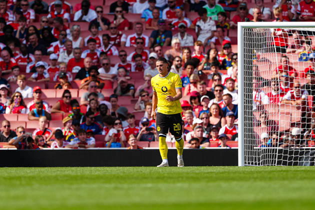 Marcel Sabitzer, Borussia Dortmund, 20 ENG, FC Arsenal vs. Borussia Dortmund, Soccer, Emirates Cup 2026, 2026–2027 Season, August 9, 2026, ENG, Arsenal FC vs. Borussia Dortmund, Soccer, Friendly Match, 2026–2027 Season, August 9, 2026, London Copyright: xEibner-Pressefoto MarcelxvonxFehrnx EP_MFN_P