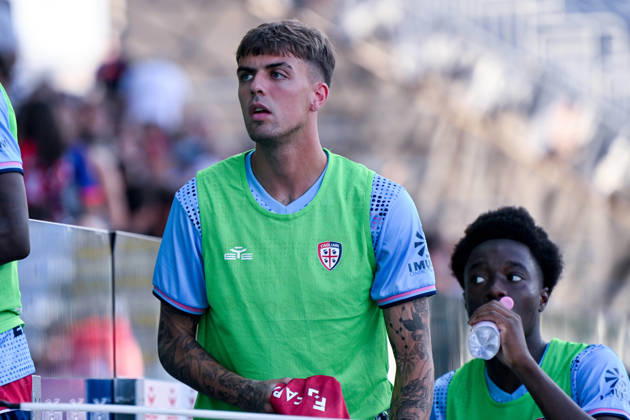 Cagliari s Daniel Maldini in action during the Serie A soccer match between Cagliari Calcio and Arezzo at the Unipol Domus in Cagliari, Sardinia - Friday 14th august 2026. - Soccer Copyright: x ®xGianlucaxZuddas LaPressex