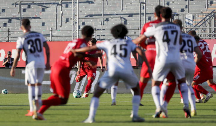August 14, 2026, xfsx, Men s, Soccer, 2026–2027 Season, 3rd Division, Matchday 2: FC Würzburger Kickers vs. SV Wehen Wiesbaden; from left: Ivan Franjic of FC Würzburger Kickers scores the goal to make it 1–0; Wuerzburg AKON ARENA, Bavaria, Germany