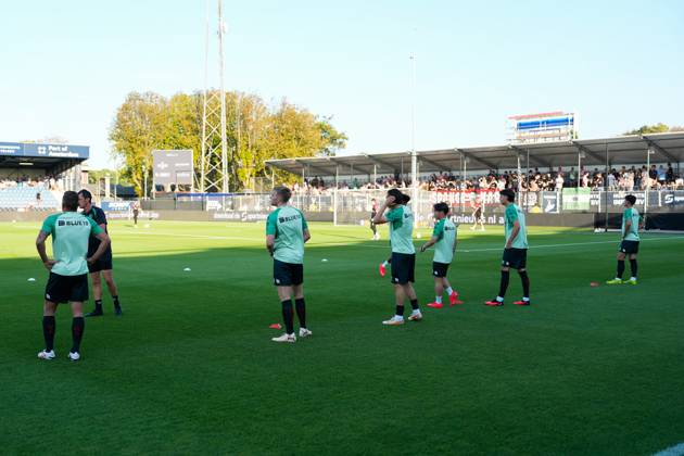VELSEN-ZUID , 14-08-2026 , BUKO Stadion , season 2026 2027 , Dutch Eredivisie football , match between Telstar and Sparta Rotterdam , Picture shows warming up Sparta Telstar - Sparta  x205709253x Copyright: