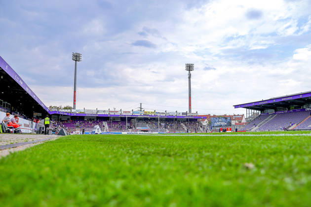 August 15, 2026, xkwix, Soccer, 2. Bundesliga, VfL Osnabrück 1 FC Magdeburg, Stadion an der Bremer Brücke, Matchday 2, 2026–2027 Season, West Stand at the Bremer Brücke. DFB regulations prohibit any use of photographs as image sequences and or quasi-video. Photo: xKamilxWilkowskixPressefotoKochx, Lower Saxony, Germany