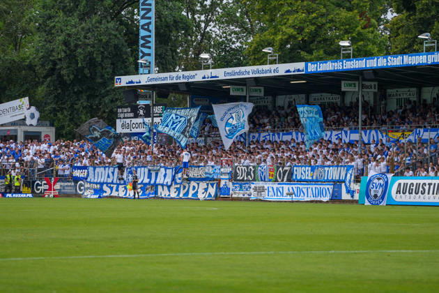 German Soccer, 3rd Division, Matchday 2, Hänsch Arena, SV Meppem vs. SG Sonnenhof Großaspach—Spectators, Scene, Ultras, Meppener Copyright: xMichelxWittex