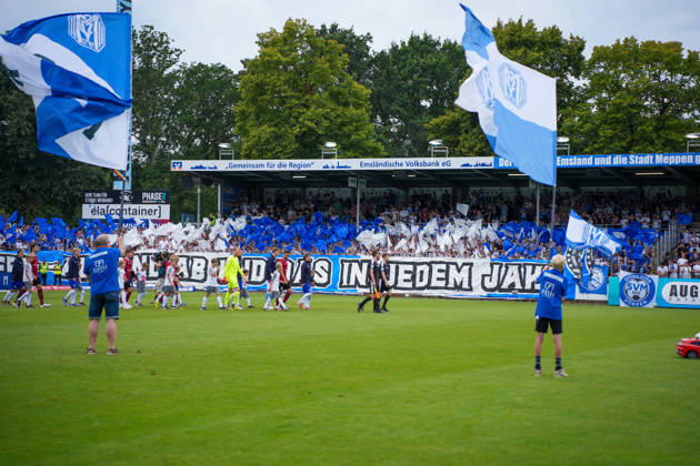 German Soccer, 3rd Division, Matchday 2, Hänsch Arena, SV Meppen vs. SG Sonnenhof Großaspach – SV Meppen Choreography Copyright: xMichelxWittex