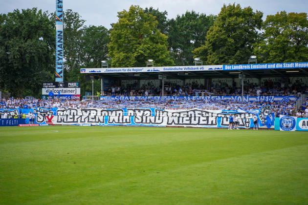 German Soccer, 3rd Division, Matchday 2, Hänsch Arena, SV Meppen vs. SG Sonnenhof Großaspach – SV Meppen Choreography Copyright: xMichelxWittex