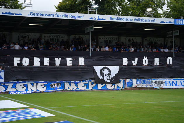 German Soccer, 3rd Division, Matchday 2, Hänsch Arena, SV Meppen vs. SG Sonnenhof Großaspach – SV Meppen Choreography Copyright: xMichelxWittex