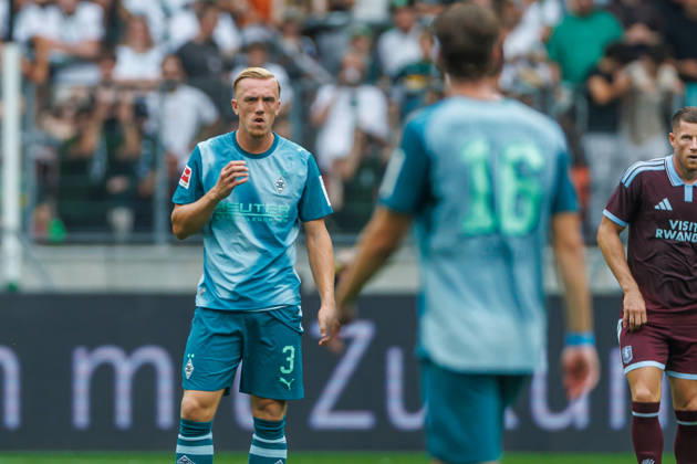Isac Lidberg of Borussia Mönchengladbach watches during the preseason friendly match between Borussia Mönchengladbach and Aston Villa at ista Borussia Park on August 15, 2026, in Mönchengladbach, Germany. Photo by Mario Hommes, DeFodi Images