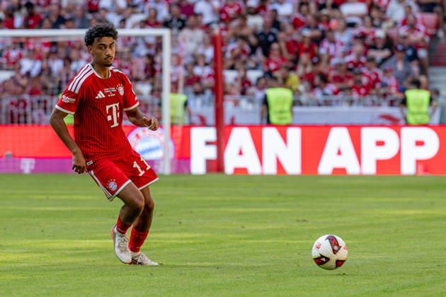 Nathaniel Brown, FC Bayern Munich, 11 GER, FC Bayern Munich vs. RB Leipzig, Soccer, Telekom Cup, Friendly Match, 2026–2027 Season, August 15, 2026 DFL DFB regulations prohibit any use of photographs as image sequences and or quasi-video. Photo: HMB Media, Heike Feiner Copyright: HMBxMedia HeikexFeiner