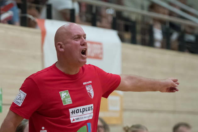 Coach Pether Krautmeyer, Halle; SV Union Halle Neustadt vs. Hazena Kynzvart, Czech Republic; Women s Handball Bundesliga; Friendly Match; 2026–27 Season; August 16, 2026; Halle SWH Arena, Saxony-Anhalt, Germany