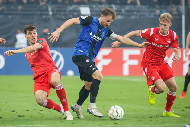 Lukas Klünter, SV Waldhof Mannheim, 24 Soccer DFB Cup, 1st Round, SV Waldhof Mannheim vs. 1. FC Kaiserslautern on August 21, 2026, at Carl Benz Stadium in Mannheim, Germany; Carl Benz Stadium, Mannheim, Germany Copyright: xFranzxReindelx