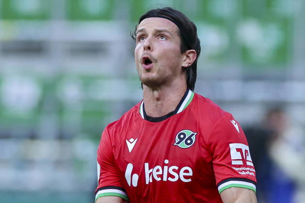 Jean Hugonet of Hannover 96 looks disappointed during the DFB Cup match between SV Hemelingen and Hannover 96 at Weserstadion on August 22, 2026, in Bremen, Germany Photo by Marco Steinbrenner, DeFodi Images Jean Hugonet of Hannover 96 looks dejected during the DFB Cup match between SV Hemelingen and Hannover 96 at Weserstadion on August 22, 2026 in Bremen, Germany. Photo by Marco Steinbrenner, DeFodi Images. Photo by Marco Steinbrenner, DeFodi Images.