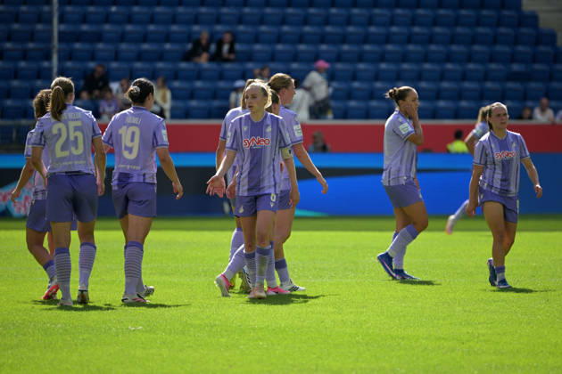 Disappointment among the TSG 1899 Hoffenheim women’s team following their loss to VfB Stuttgart GER, TSG 1899 Hoffenheim vs. VfB Stuttgart, Google Pixel Women’s Bundesliga, Matchday 1, 2026–2027 season, August 23, 2026 DFB and DFL regulations prohibit any use of photographs as image sequences and or quasi-video GER, TSG 1899 Hoffenheim vs. VfB Stuttgart, Google Pixel Women’s Bundesliga, Matchday 1, 2026–2027 season, August 23, 2026, Sinsheim Copyright: xEibner-Pressefotox EP_TBR