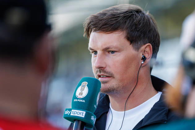 Merlin Polzin, Hamburger SV Coach, in an interview on Sky Sport GER, SC Verl vs. Hamburger SV, Soccer, DFB Cup, 1st Round, 2026–2027 Season, August 24, 2026 DFL regulations prohibit the use of photographs as image sequences and or quasi-video GER, SC Verl vs. Hamburger SV, soccer, DFB Cup, Round 1, 2026–2027 season, August 24, 2026 Verl Copyright: xEibner-Pressefoto JanxRollingerx EP_JSK