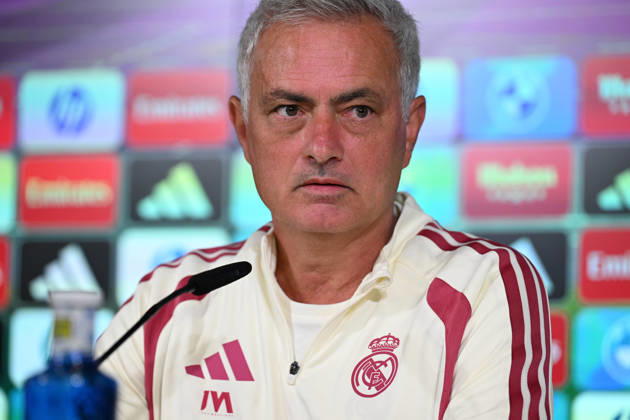 Real Madrid head coach Jose Mourinho MADRID, SPAIN - AUGUST 25: Real Madrid head coach Jose Mourinho answers questions during a press conference, PK, Pressekonferenz at the Valdebebas training complex in Madrid, Spain, on August 25, 2026. The team completed their final training session at the facility ahead of their upcoming opening match of the La Liga season against Real Sociedad. Burak Akbulut Anadolu Madrid Spain. Editorial use only. Please get in touch for any other usage. Copyright: x2026xAnadoluxBurakxAkbulutx