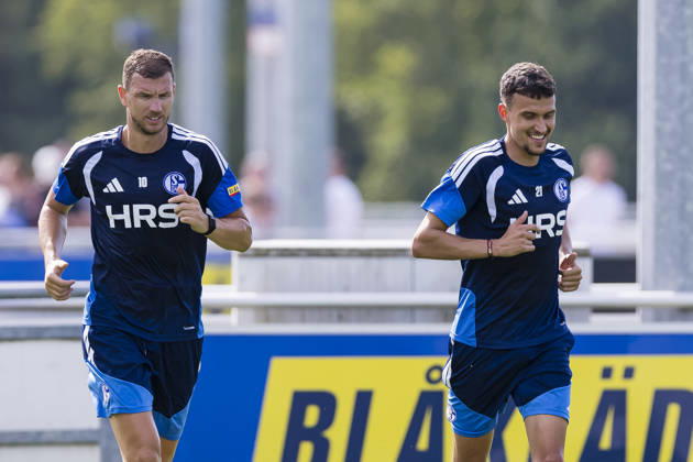 August 27, 2026, Soccer, FC Schalke 04 training session featuring Edin Dzeko (FC Schalke 04) and Dejan Ljubicic (FC Schalke 04) at the FC Schalke 04 training facility in Gelsenkirchen, North Rhine-Westphalia, Germany xRHR PHOTO YYx Copyright: RHR-FOTOx RHR-FOTO YY