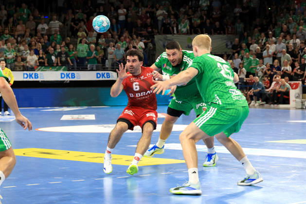 August 27, 2026, GER Germany, Handball, 1st Bundesliga, August 27, 2026, 2026–2027 season, Berlin, Fuechse Berlin vs. Melsungen, Mijajlo Marsenic (Fuechse Berlin) 93, Matthes Langhoff (Fuechse Berlin) 25, Erik Balenciaga (MT Melsungen) 6, Berlin Max Schmeling Hall, Berlin, Germany Copyright: xNordphotox xEnglerx