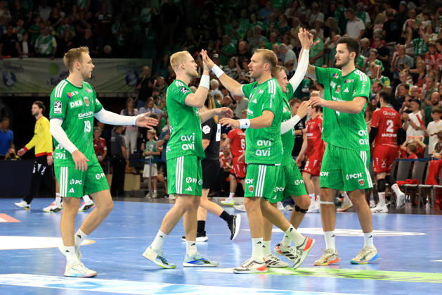 August 27, 2026, GER Germany, Handball, 1st Bundesliga, August 27, 2026, 2026–2027 season, Berlin, Fuechse Berlin vs. Melsungen Fuechse Player Roster, Mathias Gidsel (Fuechse Berlin) 19, Max Darj (Fuechse Berlin) 5, Matthes Langhoff (Fuechse Berlin) 25, Lauro Pichiri (Fuechse Berlin) 24, Berlin Max Schmeling Hall, Berlin, Germany Copyright: xNordphotox xEnglerx