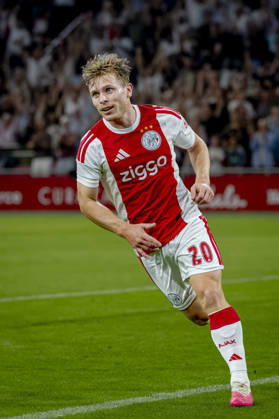 AMSTERDAM: AFC Ajax Amsterdam forward Oliver Edvardsen during the UEFA Conference League at the Johan Cruijff ArenA on August 27, 2026, in Amsterdam, the Netherlands. Photo by DeFodi Images