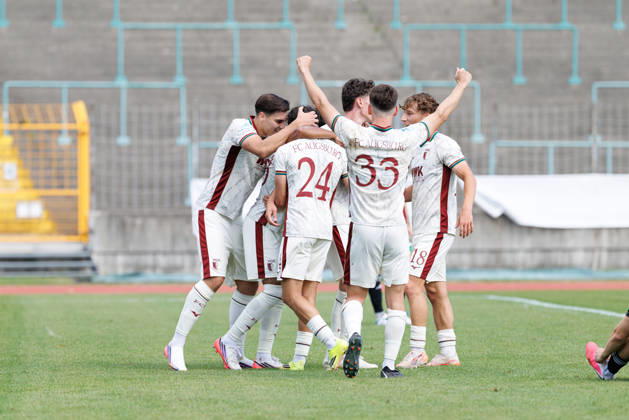 FC Augsburg II scores the goal to make it 2-1 in the match between FC Augsburg II and SC Eltersdorf, soccer, men s, Bavarian Regional League, 2026–2027, Matchday 6 on August 29, 2026, in Augsburg, Rosenaustadion, Bavaria, Germany