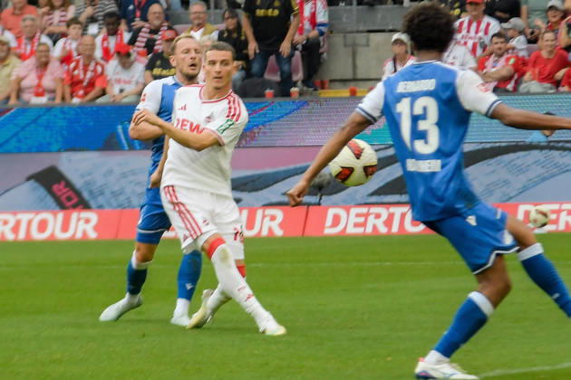 Said El Mala of Cologne scores the goal on 1 1 29 08 2026 ¢ Soccer ¢ 1. FC Cologne vs. TSG Hoffenheim, Rheinenergiestadion, Cologne, DFB and DFL regulations prohibit any use of photographs as image sequences and or quasi-video. NRW, Germany Copyright: xpepphotox xHorstxMauelshagenx pep00321, pep_20260829_hm