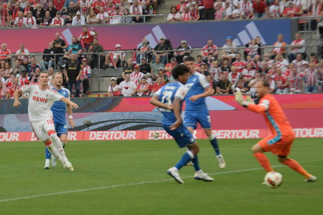 Said El Mala of Cologne scores the goal on August 29, 2026, 1:1 ¢ Soccer ¢ 1. FC Cologne vs. TSG Hoffenheim, Rheinenergiestadion, Cologne, DFB and DFL regulations prohibit any use of photographs as image sequences and or quasi-video. NRW, Germany Copyright: xpepphotox xHorstxMauelshagenx pep00321, pep_20260829_hm