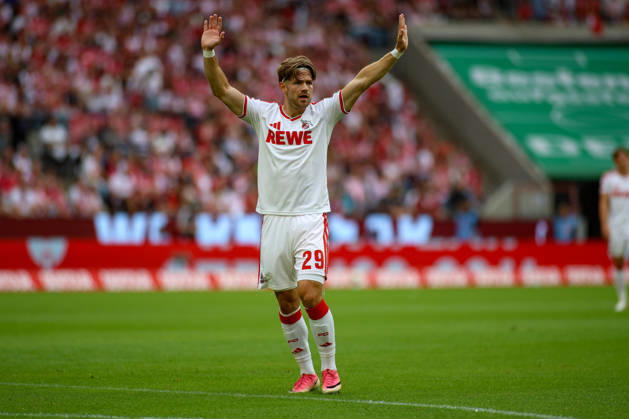 August 29, 2026, GER, Soccer, Men s, Bundesliga, 1. Bundesliga, 2026–2027 Season, 1. FC Köln vs. TSG 1899 Hoffenheim, Jan Thielmann (KOE) gesturing, gestures Copyright: xSvenxHanischx