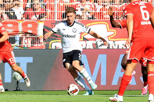 August 29, 2026, GER, Soccer, Bundesliga 1, 2026–2027, Alte Foersterei, 1. FC Union vs. Eintracht Frankfurt, Elias Braun, Eintracht Frankfurt 2–1, DFB League, DFL regulations prohibit any use of photographs as image sequences and or quasi-video, Berlin, Alte Foersterei Stadium, Berlin, Germany Copyright: xNordphotox xEnglerx