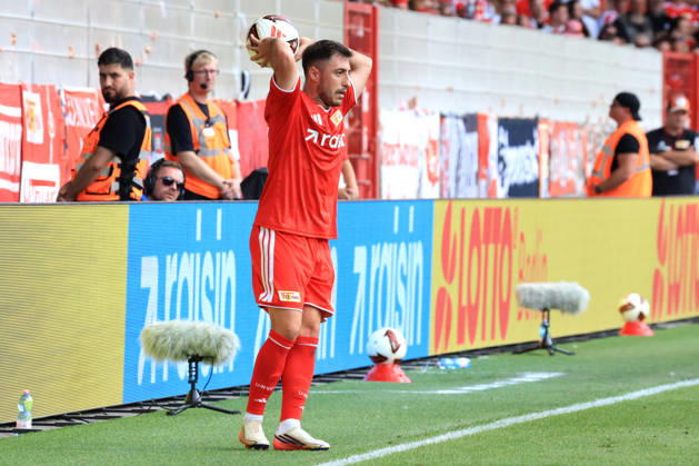 August 29, 2026, GER, Soccer, Bundesliga 1, 2026–2027, Alte Foersterei, 1. FC Union vs. Eintracht Frankfurt, Josip Juranovic, 1. FC Union Berlin 18, throw-in, 1st Division, DFB DFL regulations prohibit any use of photographs as image sequences and or quasi-video, Berlin, Alte Foersterei Stadium, Berlin, Germany Copyright: xNordphotox xEnglerx