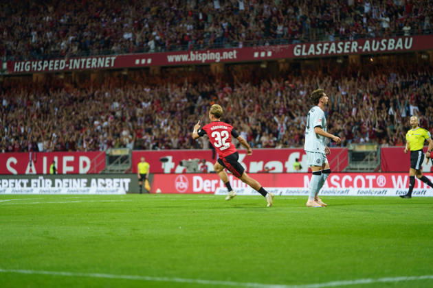 Tim Janisch, 1. FC Nuremberg, 32, GER, 1. FC Nuremberg vs. Arminia Bielefeld, Soccer, 2. Bundesliga, Matchday 3, 2026–2027 Season, August 29, 2026, DFL regulations prohibit any use of photographs as image sequences and or quasi-video, GER, 1. FC Nuremberg vs. Arminia Bielefeld, Soccer, 2. Bundesliga, Matchday 3, 2026–2027 season, August 29, 2026, Nuremberg Copyright: xEibner-Pressefoto MaxxVogelx EP_MVL