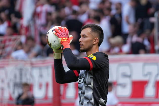 Mio Backhaus, SC Freiburg, No. 1 on the Ball, Germany, Soccer, Bundesliga 1, Matchday 1, 2026–2027, SC Freiburg vs. SV Werder Bremen, August 30, 2026, Europa-Park Stadium, Freiburg, Freiburg, Europa-Park Stadium, Baden-Württemberg, Germany Copyright: xArnexAmbergx