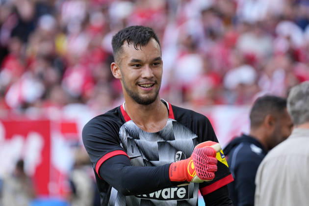 Mio Backhaus, SC Freiburg, 01, Germany, Soccer, Bundesliga 1, Matchday 1, 2026–2027, SC Freiburg vs. SV Werder Bremen, August 30, 2026, Europa-Park Stadium, Freiburg, Freiburg, Europa-Park Stadium, Baden-Württemberg, Germany Copyright: xArnexAmbergx