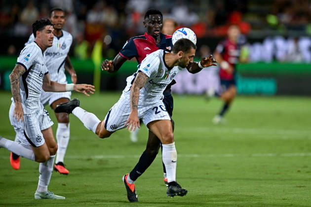 Cagliari s Paul Mendy in action during the Serie A soccer match between Cagliari Calcio and F.C. Internazionale at the Unipol Domus in Cagliari, Sardinia - Sunday 30th august 2026. - Soccer Copyright: xGianlucaxZuddas LaPressex