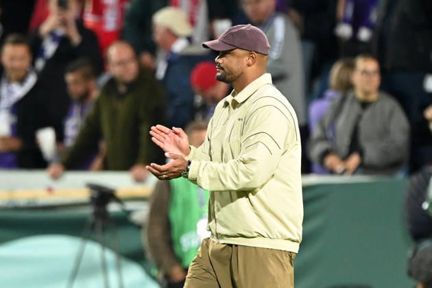 Final celebration, cheering, joy, cheers, Coach Vincent KOMPANY M Soccer DFB Cup, 1st Round, VfL Osnabrück vs. FC Bayern Munich 1–4 on September 2, 2026, at the Stadion an der Bremer Brücke in Osnabrück, Germany. DFL and DFB regulations prohibit any use of photographs as image sequences and or quasi-video.
