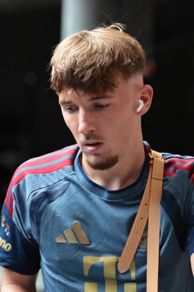 Lennart Karl, FC Bayern Munich, during the 2026–27 Bundesliga match against FC Schalke 04. Copyright Thomas Pakusch Copyright: Thomas Pakusch