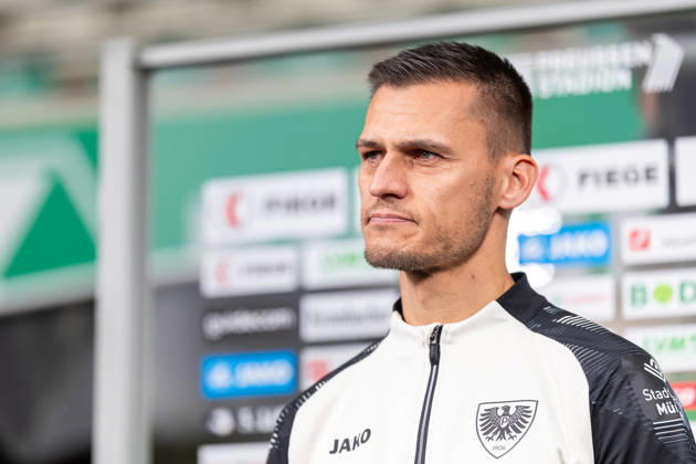 Thomas Woerle of SC Preussen Münster, head coach, in an interview on Magenta Sport GER; SC Preussen Münster vs. TSV Havelse, soccer, 3rd Division, Matchday 4, 2026–2027 season, September 5, 2026: DFL regulations prohibit the use of photographs as image sequences and or quasi-video. GER, SC Preussen Münster vs. TSV Havelse, soccer, 3. Liga, Matchday 4, 2026–2027 season, September 5, 2026, Münster Copyright: xEibner-Pressefoto JanxRollingerx EP_JSK