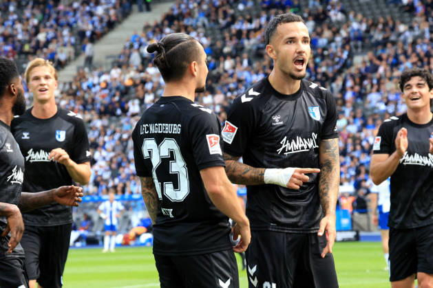 September 6, 2026, Germany, Soccer, 2. Bundesliga, Matchday, 2026–2027 Season, Berlin Olympic Stadium, Hertha BSC vs. 1. FC Magdeburg 1–1 (goal by Falko Michel, 1. FC Magdeburg 21; Baris Atik, 1. FC Magdeburg 23). DFB and DFL regulations prohibit any use of photographs as image sequences and or quasi-video. Berlin, Berlin Olympic Stadium, Berlin, Germany Copyright: xNordphotox xEnglerx