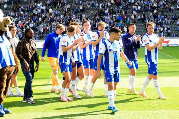 September 6, 2026, Germany, Soccer, 2. Bundesliga, Matchday, 2026–2027 Season, Berlin Olympic Stadium, Hertha BSC vs. 1. FC Magdeburg; Hertha Player Circle; 2nd League; DFB and DFL regulations prohibit any use of photographs as image sequences and or quasi-video; Berlin; Berlin Olympic Stadium; Berlin, Germany Copyright: xNordphotox xEnglerx
