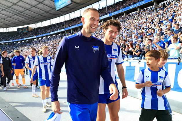 September 6, 2026, Germany, Soccer, 2. Bundesliga, Matchday, 2026–2027 Season, Berlin Olympic Stadium, Hertha BSC vs. 1. FC Magdeburg Gustaf Nilsson, Hertha BSC Berlin 9; Linus Jasper Gechter, Hertha BSC Berlin 44. 2. Bundesliga. DFB and DFL regulations prohibit any use of photographs as image sequences and or quasi-video. Berlin, Berlin Olympic Stadium, Berlin, Germany Copyright: xNordphotox xEnglerx