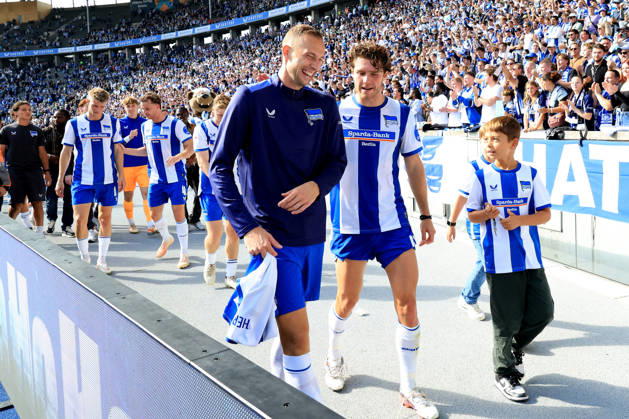 September 6, 2026, Germany, Soccer, 2. Bundesliga, Matchday, 2026–2027 Season, Berlin Olympic Stadium, Hertha BSC vs. 1. FC Magdeburg Gustaf Nilsson, Hertha BSC Berlin 9; Linus Jasper Gechter, Hertha BSC Berlin 44. DFB and DFL regulations prohibit any use of photographs as image sequences and or quasi-video. Berlin, Berlin Olympic Stadium, Berlin, Germany Copyright: xNordphotox xEnglerx