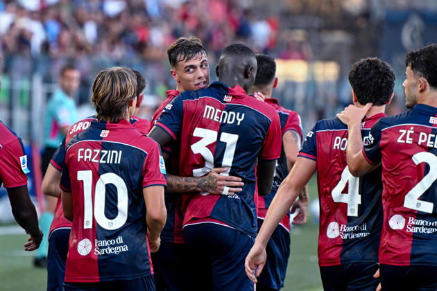 Cagliari s Daniel Maldini celebrates after scoring the goal for 1-0 during the Serie A soccer match between Cagliari Calcio and Lecce at the Unipol Domus in Cagliari, Sardinia - Monday 7th september 2026. - Soccer Copyright: xGianlucaxZuddas LaPressex