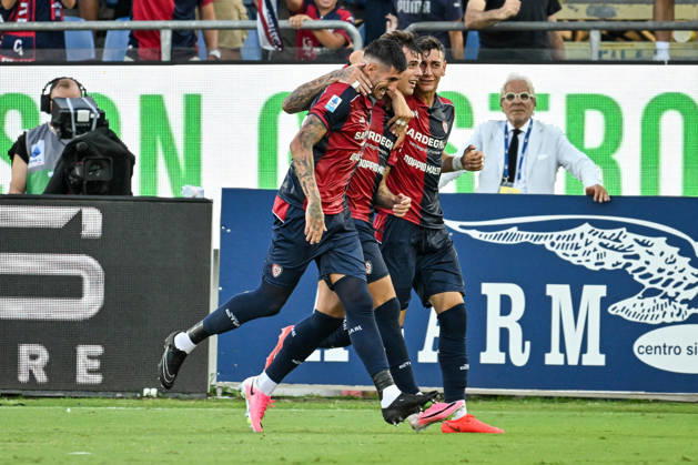 IPA88246315 - Daniel Maldini of Cagliari Calcio, Exultation, Joy, Celebration after scoring a goal, during the Cagliari Calcio vs. US Lecce Italian Serie A soccer match in Cagliari, Italy, September 7, 2026  Copyright: xLuigixCanu IPAxSportx xx IPA88246315