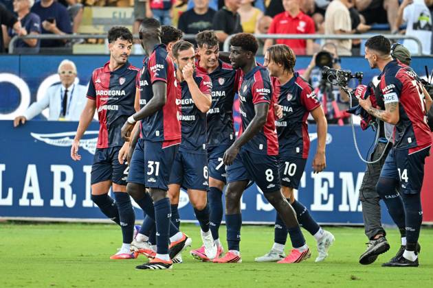 IPA88246318 - Daniel Maldini of Cagliari Calcio, Exultation, Joy, Celebration after scoring a goal, during the Cagliari Calcio vs. US Lecce Italian Serie A soccer match in Cagliari, Italy, September 7, 2026  Copyright: xLuigixCanu IPAxSportx xx IPA88246318