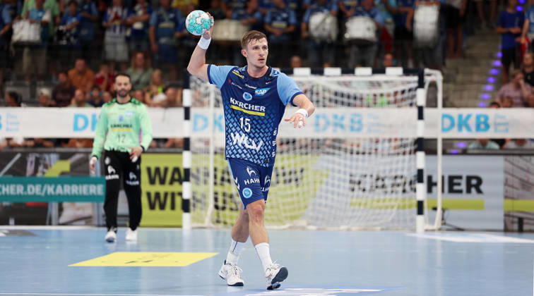 September 6, 2026, Germany, Stuttgart, Handball: TVB Stuttgart vs. Füchse Berlin, Simone Mengon (TVB)
