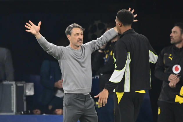 Final celebration, celebration, cheering, joy, cheers, Coach Niko KOVAC celebrating, cheering, joy, cheers, with Felix NMECHA Borussia Dortmund vs. Villarreal 3–2 Soccer UEFA Champions League Group Stage Matchday 1, on September 8, 2026, in Dortmund, Germany. UEFA regulations prohibit any use of photographs as image sequences and or quasi-video.