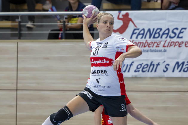Alsco Women s Handball Bundesliga, 2026–2027 Season: SV Union Halle Neustadt vs. HSG Blomberg Lippe, Halle, Germany, September 9, 2026. Pictured: Alexia Hauf, Blomberg Halle Saale, SWH Arena, Saxony-Anhalt, Germany